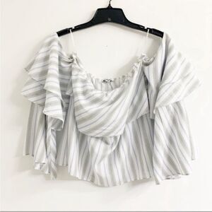 Express Off The Shoulder Stripe Blouse